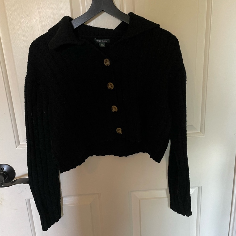 black cropped sweater wild fable brand